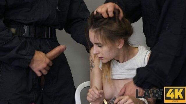 LAW4k. Teen doesn’t understand why but security officer fucks her